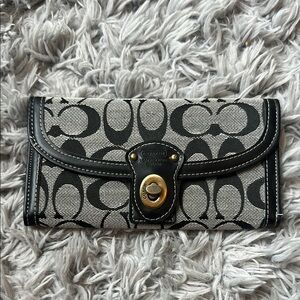Coach Black and Gray Signature Wallet